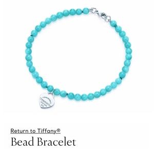 Tiffany & Co. Return to Tiffany Heart Tag Amazonite Blue Beads Silver Bracelet
